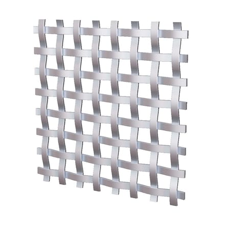 .375in Flat Single Square Decorative Grille - Stainless Look, 24in W X 36in L Sheet